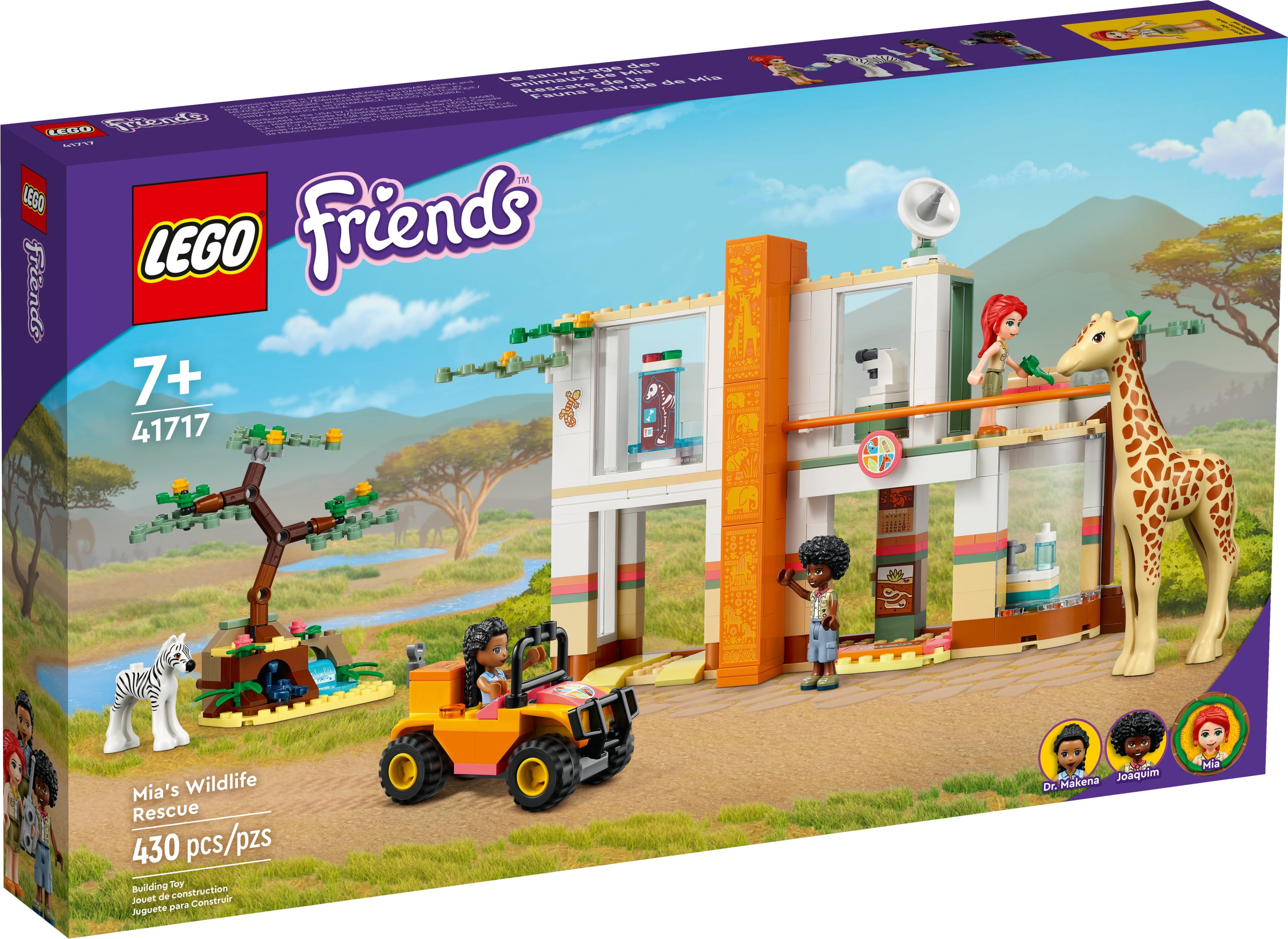 LEGO Friends Mia's Wildlife Rescue 41717 with Zebra and Giraffe Safari Figures plus 3 Mini Dolls, Gift Idea for Kids, Girls & Boys Age 7 Plus Years - Walmart.com