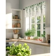 thumbnail image 3 of Eucalyptus Leaf Valances for Windows Country Green Plant Linen Texture Valance Rod Pocket Light Filtering Short Window Treatments Curtains for Kitchen Bathroom Living Room Bedroom, 42 x 18 Inch, 3 of 7