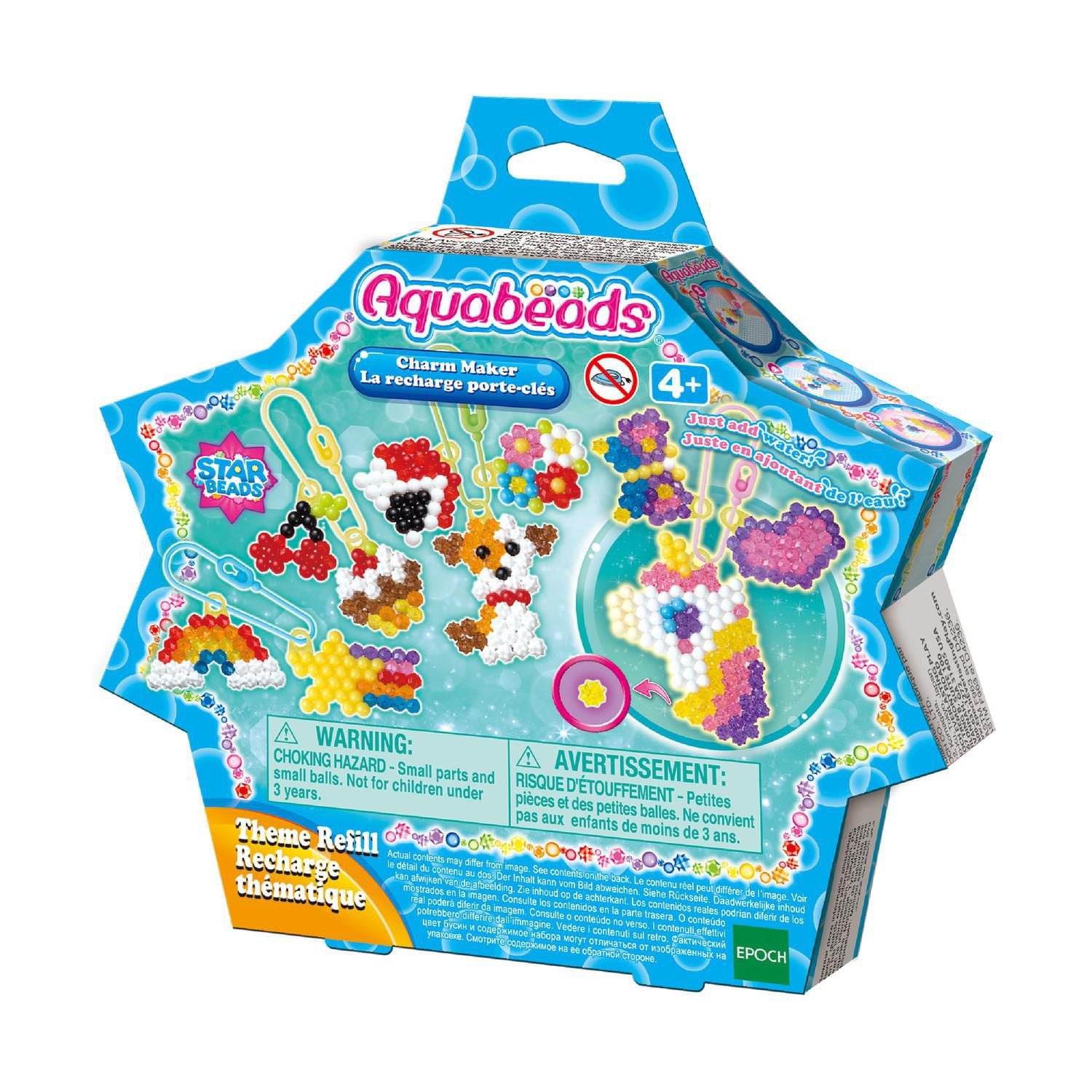 Aquabeads Arts & Crafts Charm Maker Theme Refill with Beads, Templates and Keychains