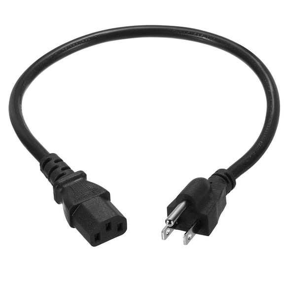 Uxcell 1.5ft 18 AWG Black 18/3 Universal Power Cord C13 to NEMA 5-15P 10A 125V 3-Prong Extension Power Cord