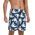 thumbnail image 2 of Kdxio Shark Print Mens Sleep Shorts Bottoms Soft Comfy Pajama Wear Pants with Drawstring Pockets, 2 of 7