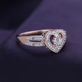 thumbnail image 5 of AFFY Heart Promise Ring | 0.05CT Round Natural White Diamond | 14K Rose Gold over Silver-7, 5 of 7