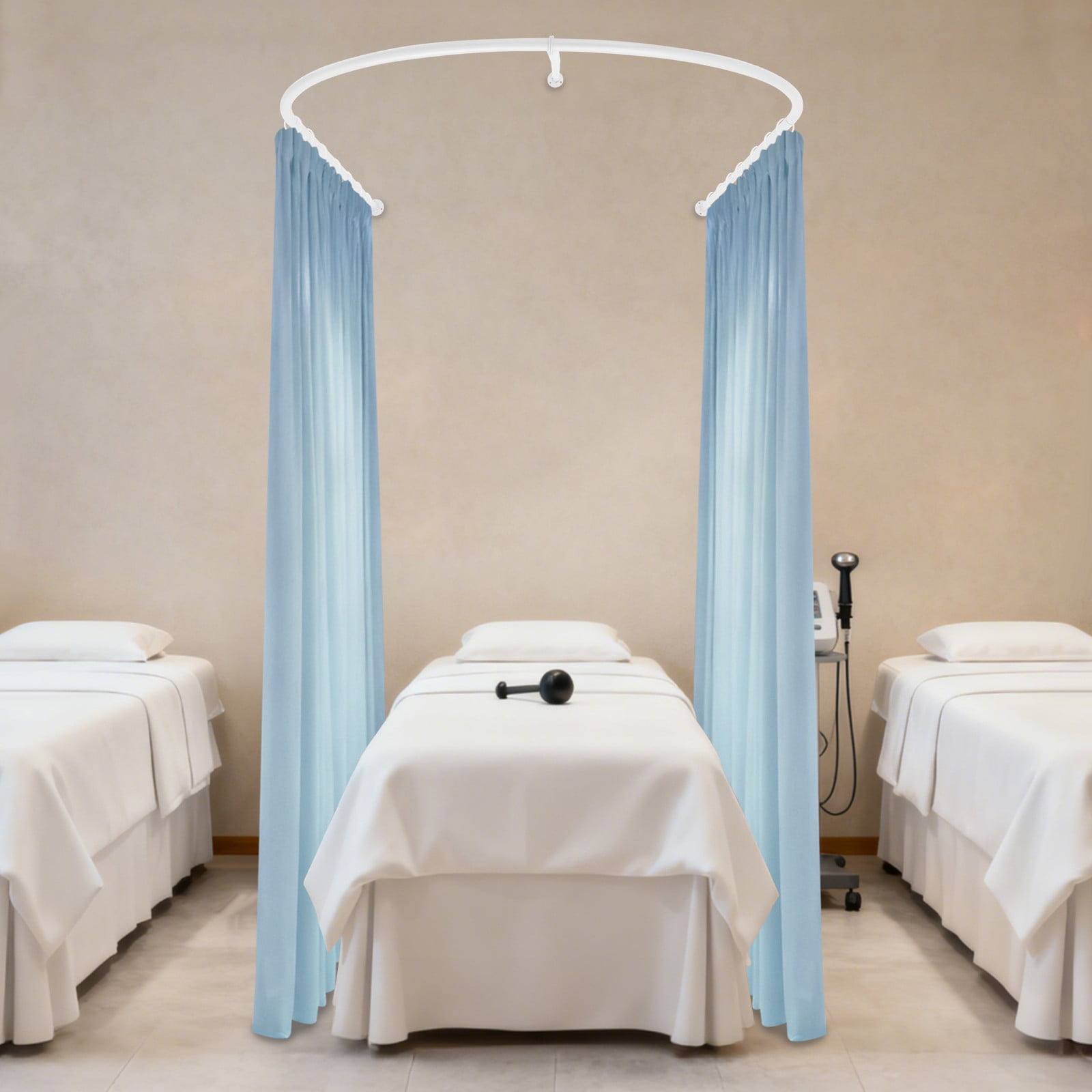Privacy Partition Curtains,Curtain for Beauty Salon,Wall Hanging Room Dividers Without Curtain,U-Shaped Room Divider Rod with Ceiling Support,Wall Mounted Curtains for Fitting Room