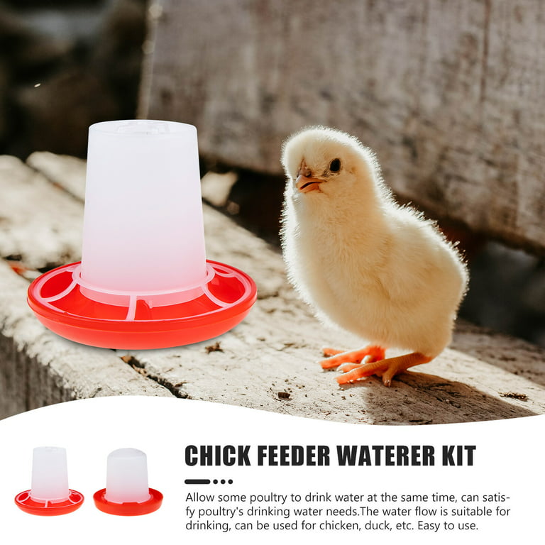  Automatic Chicken Waterer Feeder Complete Set, Poultry