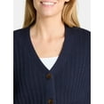 thumbnail image 4 of Time and Tru Women’s Mixed Stitch Cardigan Sweater, Midweight, Sizes XS-XXXL, 4 of 5