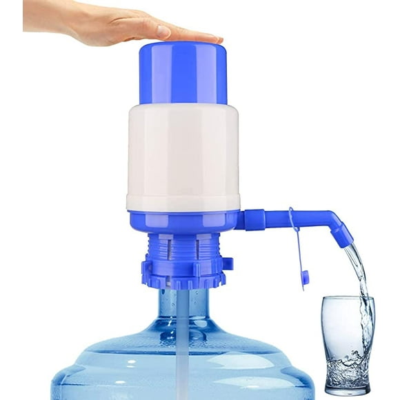 Water Bottles Pump Blue Manual Hand Pressure Drinking Fountain Pressure Pump Water Press Pump with an Extra Short Tube and Cap Fits Most 2-6 Gallon Water Coolers