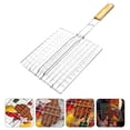 thumbnail image 4 of Shisuyan 1pc BBQ Baking Rack Stainless Steel Grill Net Barbecue Wire Mesh Grill Basket, 4 of 8