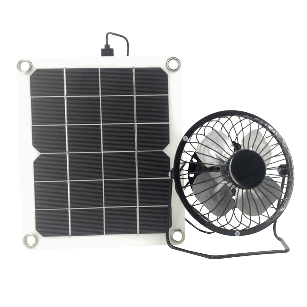 Portable 10W Solar & USB Powered Mini Fan For Greenhouse And RV Car Durable 