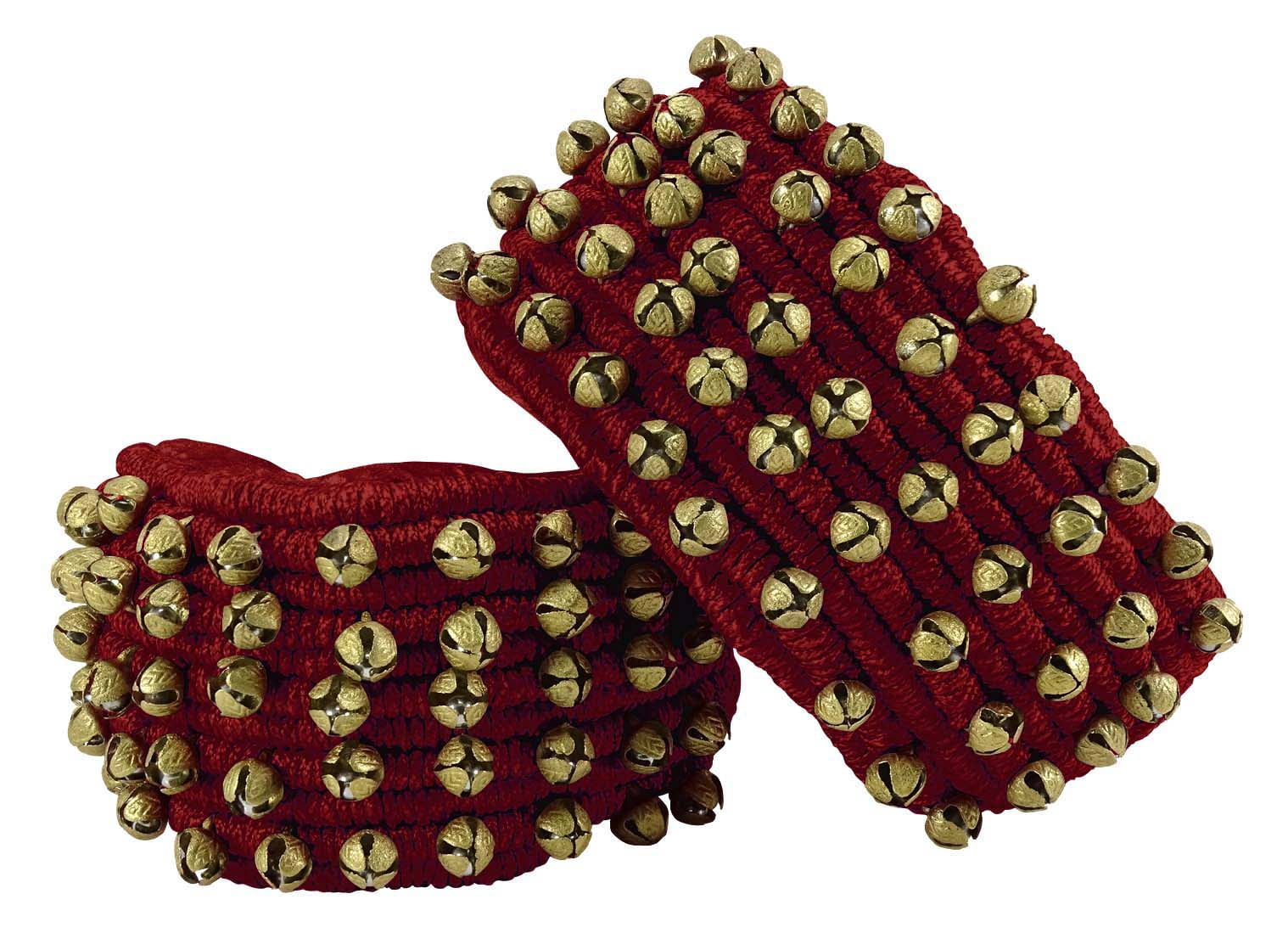 Banithani Indian Traditional 5 Line Classical Kathak 12 No Ghungroo Anklets Dancing Ankel Bracelet Pair Jewelry-Maroon
