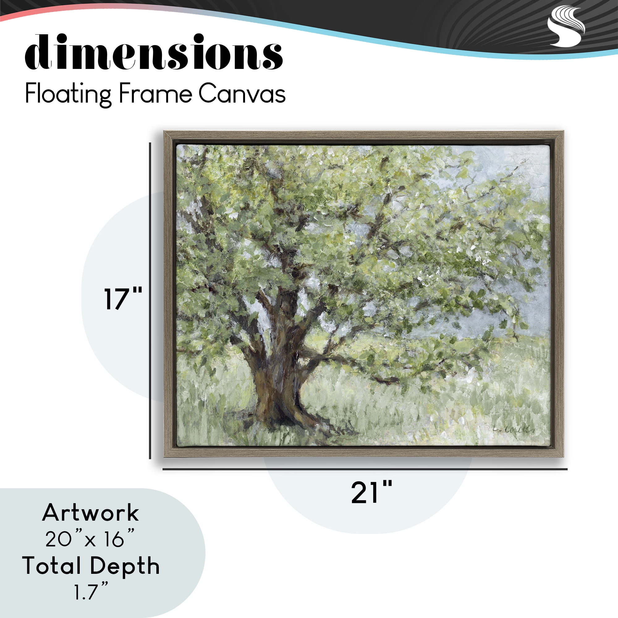 Stupell Industries Summer Oak Splendor Landscape Brown Framed Floater Canvas Wall Art, design by Lanie Loreth
