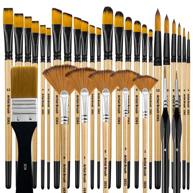 Juego de pinceles Bougimal Artist Series, 32 piezas, nailon