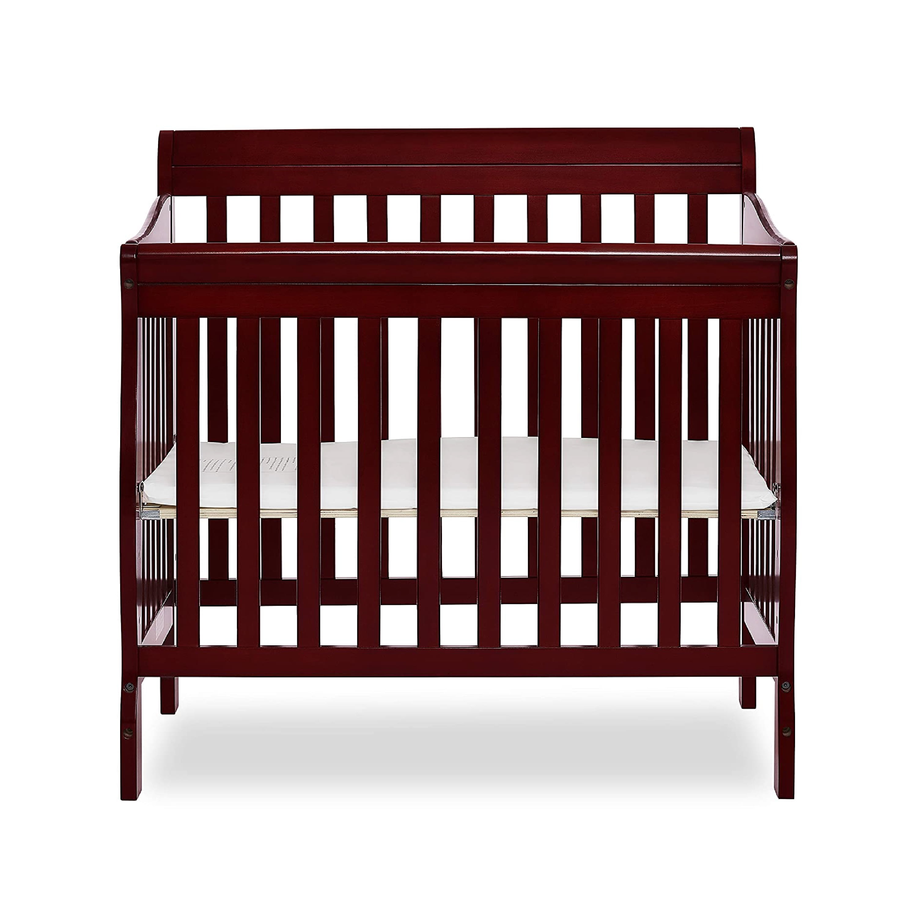 Dream On Me Aden 4in1 Convertible Mini Crib In Cherry, Greenguard