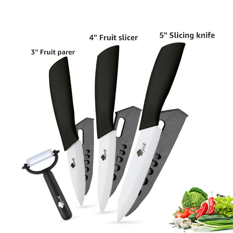 Akatsuki Ceramic Knife 6-inch Kitchen Knife Rust Proof Chef Knife with  Blade Cover and Soft-Grip Handle Vegetable Fruit Meat Slicing Cutter