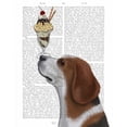 thumbnail image 2 of Fab Funky 12x14 White Modern Wood Framed Museum Art Print Titled - Beagle Ice Cream, 2 of 4