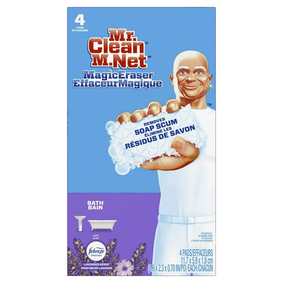 Effaceur magique M. Net Récure salle de bain, coussins nettoyants avec Durafoam, parfum lavande de Febreze
