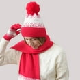thumbnail image 4 of HNMKIU Unisex Couple Knitted Winter Accessory Set Featuring Scarf for Casual Outdoor Wear Matching His Hers Red - One Size, 4 of 5