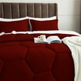 thumbnail image 4 of 1 Piece Honeycomb Design Comforter, 800 TC, 100% Egyptian Cotton, Oversized Super King Size Burgundy Solid, 4 of 5