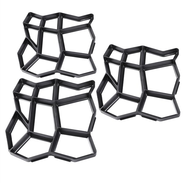 Irregular Pathmate Stepping Stone Mold Concrete Paving Mold for Garden,Black