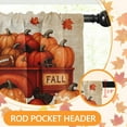thumbnail image 6 of Mloabuc Fall Kitchen Window Curtains and Valances Set 36 Inch, Vintage Red Football Truck Pumpkins Leaves Short Tier Curtain for Cafe Living Room Bathroom, Autumn 3 Pieces Set Kitchen Decor, 6 of 6