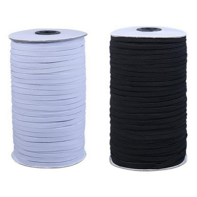 Elastic Band DIY Spool Elastic Rope Sewing Stretch Rope for Garment-White-1/8" 144Yards