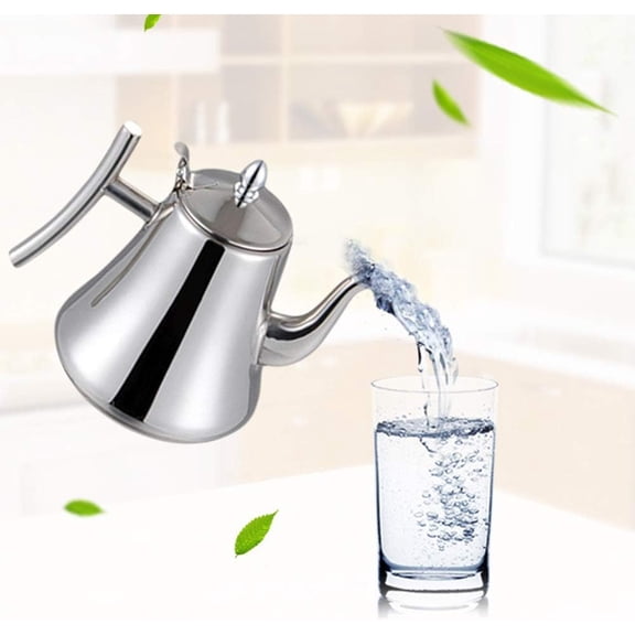 RotHome Stainless Steel Teapot with Removable Infuser Stovetop Safe Tea Maker Water Kettle for Loose Leaf Tea Bags Hot Water Boiling and Brewing Silver