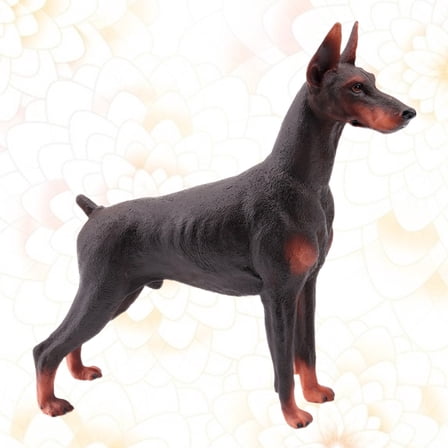 ifundom Realistic Dobermann Dog Figurine Brown Model for Home and Office Decoration, Cute Collectible Ornament