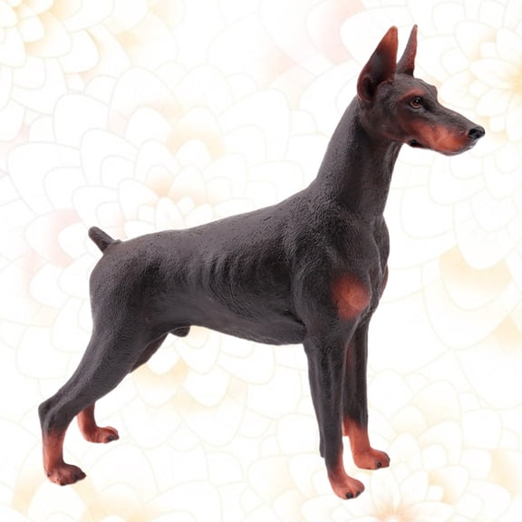 ifundom Cute Realistic Dobermann Model Ornament Brown for Anywhere Decoration