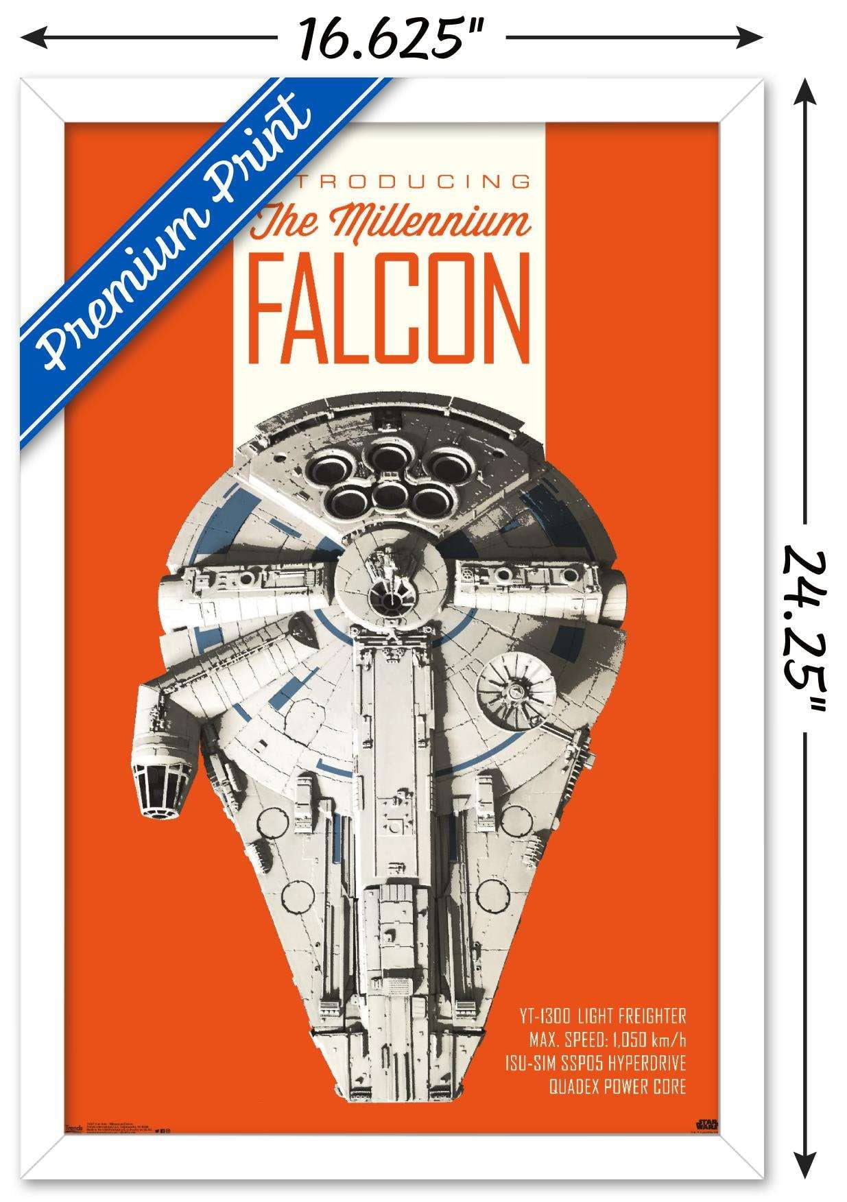 Star Wars: Solo - Millennium Falcon Wall Poster, 14.725" x 22.375", Framed