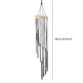 thumbnail image 3 of Viento de madera para colgar en la pared inspirador de campana de tubos (tubo de plata de madera blanca), 3 of 6
