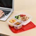 thumbnail image 3 of 1-4pcs PP Microwave Lunch Box Reusable Dinnerware Food Storage Container School Office Portable Bento Box Lunch Case Yellow 4PCS, 3 of 6