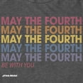 thumbnail image 2 of Men's Star Wars May The Fourth Colorful Stack Graphic Tee Charcoal Heather X Large, 2 of 5