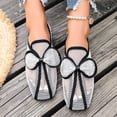 thumbnail image 6 of Square Toe Bowknot Comfortable Women's Casual & Dress Shoes Daily Wear Spring Summer Plus Size Office Work White 9.5, 6 of 9