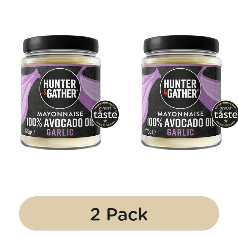 Hunter & Gather Garlic Avocado Oil Mayonnaise 175g, British Import (Pack of 2)