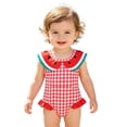 thumbnail image 4 of Shadoumai Girls One Piece Swimsuit Size 16 Sheer Mesh Girls Swimwear Tankini Quick Dry Contrast Color Ruffle Bathing Suit Tween Adjustable Straps Padded Modest Swimwear, 4 of 9