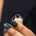 thumbnail image 4 of Created Black Diamond Ring with Diamond Halo (6 mm) - AAAA Quality, 14K White Gold, US 11.50, 4 of 7