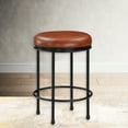 thumbnail image 2 of Counter Stool With - Metal Frame, Footrest, No Assembly Required Faux Leather Backless Base, Comfortable Padding, Needed, 2 of 5