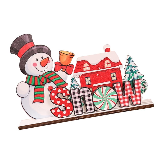 Adorno navideño de madera DIY Decoración del hogar Decoración navideña para casa de vacaciones Estilo B