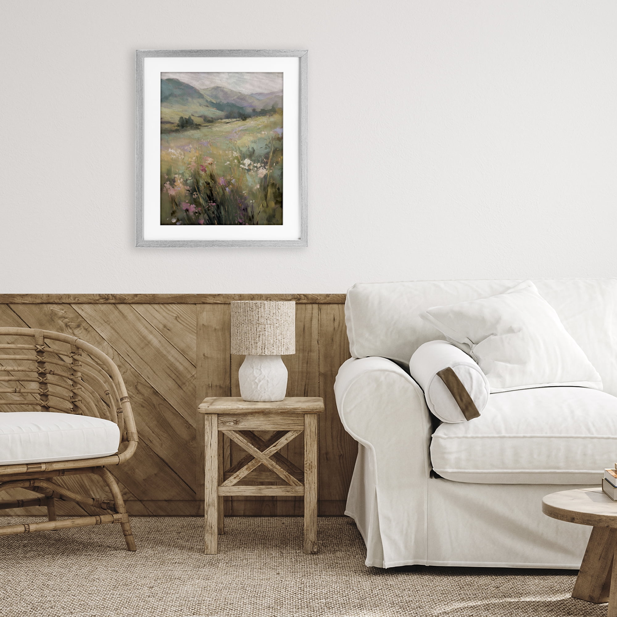 Stupell Industries Sunlit Meadows Landscape Gray Framed Print Under Glass, design by Svetlana Aleynikova