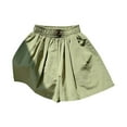 thumbnail image 5 of Maean Girls Cotton Linen Shorts High Waist Loose Trousers Shorts Causal Wide Leg Shorts with Pockets, 5 of 7