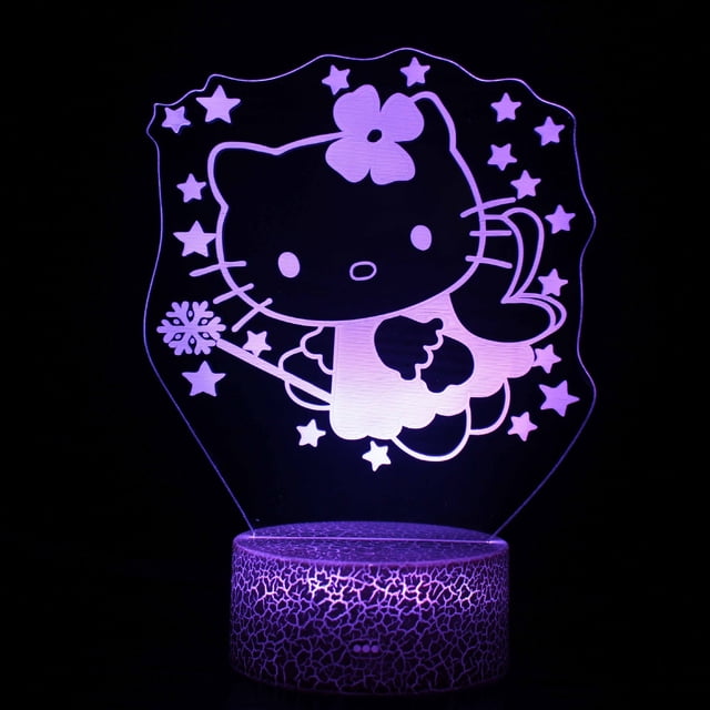 Hello Kitty Nightlight 3d Birthday Gift Creative Ornaments Small Table Lamp Internet Celebrity Atmosphere Lamp Creative Desktop Table Lamp