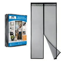 36 in. x 96 in. Black Velcro Fiberglass Magnetic Screen Doors with Super Strong Encryption Magnets
