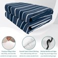 thumbnail image 4 of 3 Pieces Queen Quilt Set,Navy Blue and White Striped Soft Bedding Sets with 1 Quilt & 2 Pillow Shams,Classic Vertical Thin Stripe Summer Bedspread Lightweight Coverlet Comforter for All Season, 4 of 9
