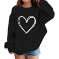 thumbnail image 4 of KAUOD Girls Cute Heart Print Sweatshirts Long Sleeve Crew Neck Ribbed Cuffs Pullover Tops Teen Kids Cotton Soft Clothes, 4 of 6