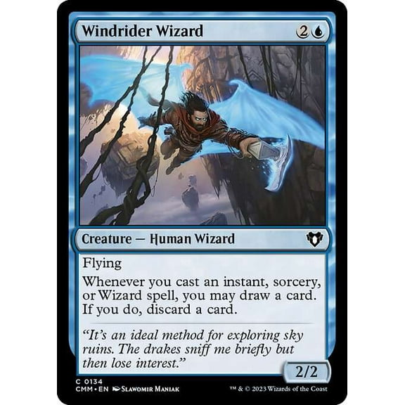 MtG Commander Masters Common Windrider Wizard #134