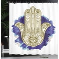 thumbnail image 3 of Ambesonne Ethnic Shower Curtain, Folkloric Motif Art Print, 69"Wx75"L, Indigo Turquoise, 3 of 4