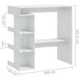 thumbnail image 4 of vidaXL Bar Table with Storage Rack High Gloss White 100x50x101.5 cm, 4 of 4