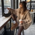 thumbnail image 4 of Oversized Cable Knit Sweater Pullover (S, White), 4 of 6