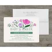 Floral Burst Deluxe Baby Invitation