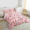 thumbnail image 3 of jejeloiu Kawaii Stripe Bowtie Full Size Comforter Sets,Red Cute Cherry Bedding Sets For Girl Reversible 3-Piece, 3 of 8