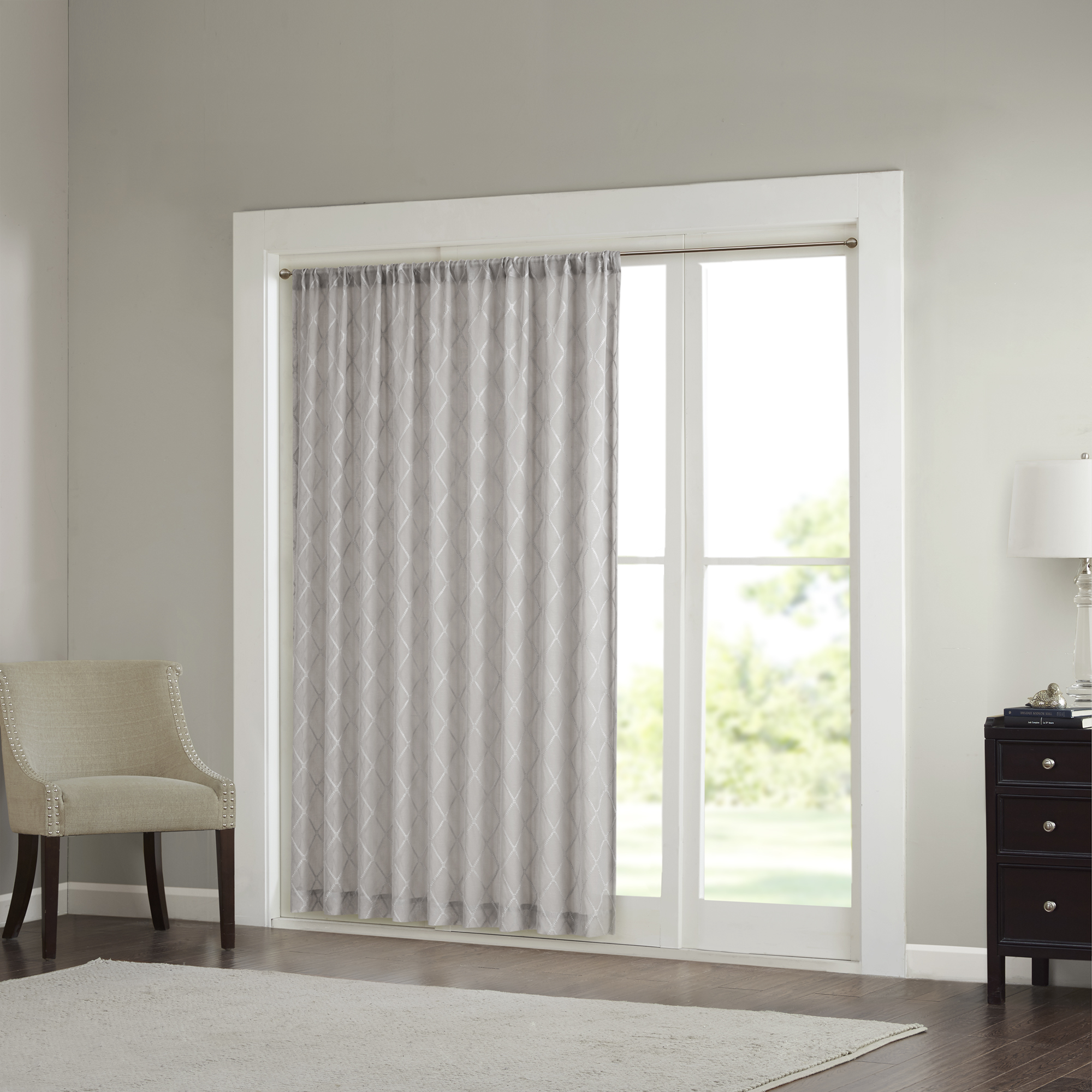 Home Essence Clarissa Diamond Sheer Extra Wide Window Curtain